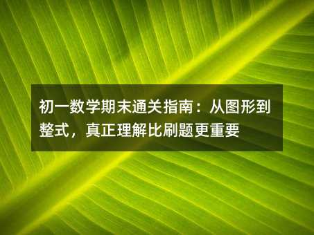 初一数学期末通关指南:从图形到整式,真正理解比刷题更重要