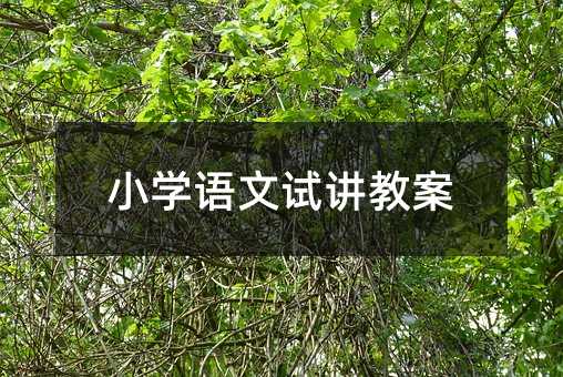 小学语文试讲教案
