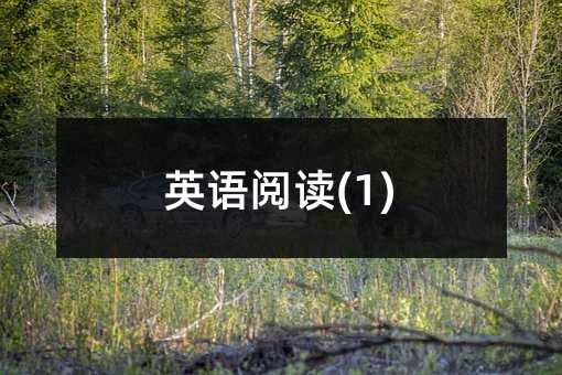 英语阅读(1)